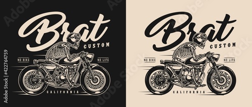 Brat style motorcycle vintage label