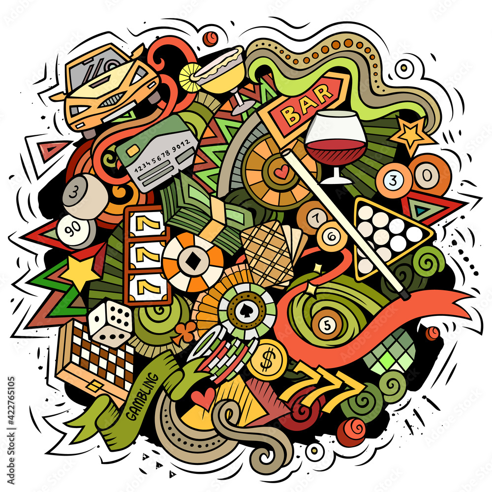 Casino cartoon vector doodle design Casino cartoon vector doodle design