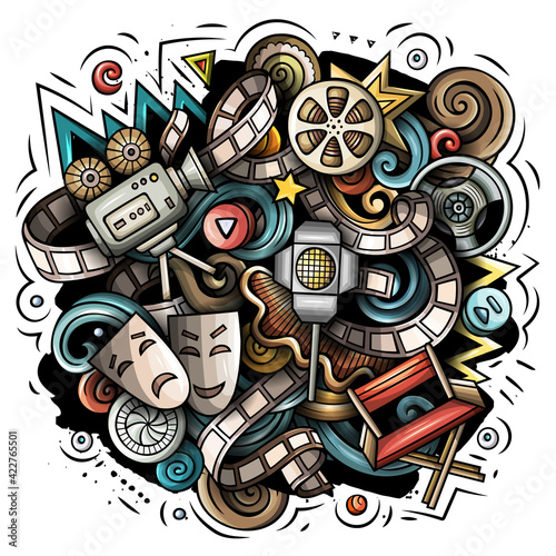 Cinema cartoon vector doodle design