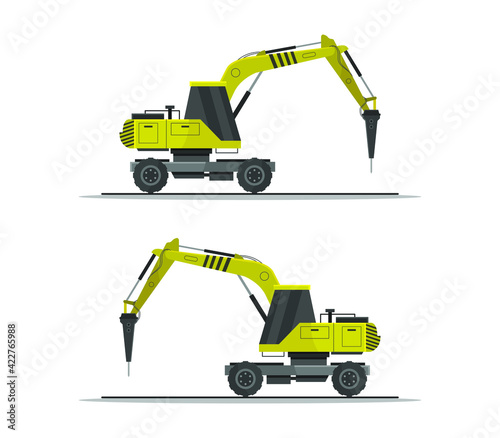 Excavator with hammer