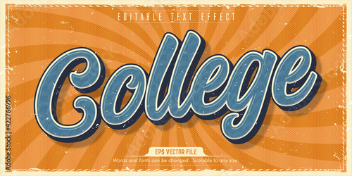 College text, old style editable text effect