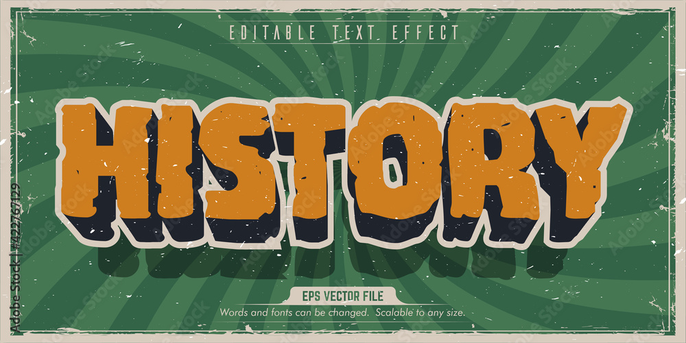 Fototapeta premium History text, old style editable text effect