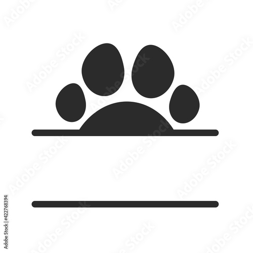 Vector design loves dogs. Heart, bone and floating dog feet for pet supplies stores.