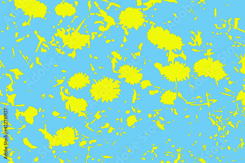 Fantasia gialla e azzurra di fiori e coriandoli © mauro tombolini