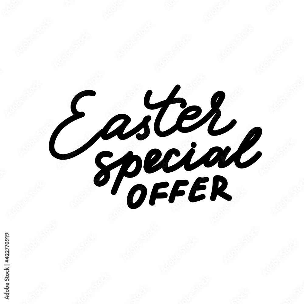 Easter special offer vector element for poster and banner with calligraphy script phrase without background