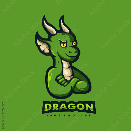 Dragon cartoon logo mascot design illustration