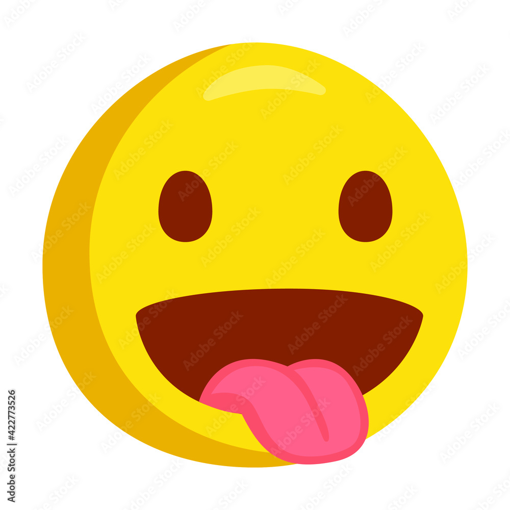 Fototapeta premium Stuck-Out Tongue Emoji Icon Illustration. Cheeky Vector Symbol Emoticon Design Doodle Vector.