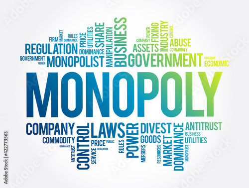 Monopoly word cloud collage, business concept background