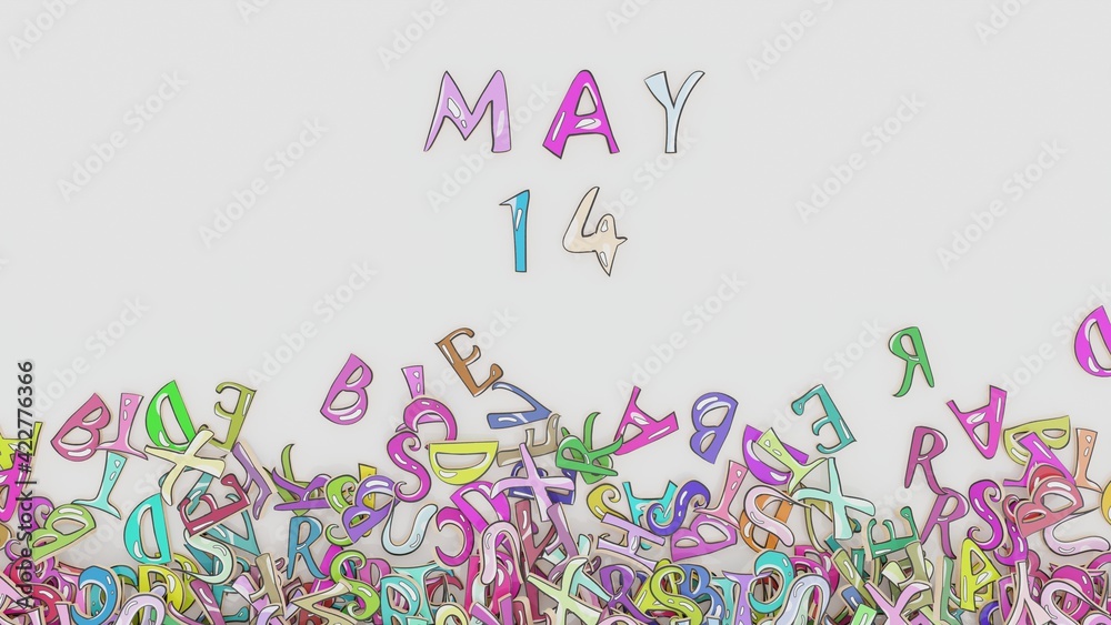 May 14 calendar puzzled month birthday date use