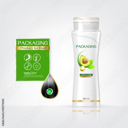 Packaging products Hair Care design, shampoo bottle templates on White background