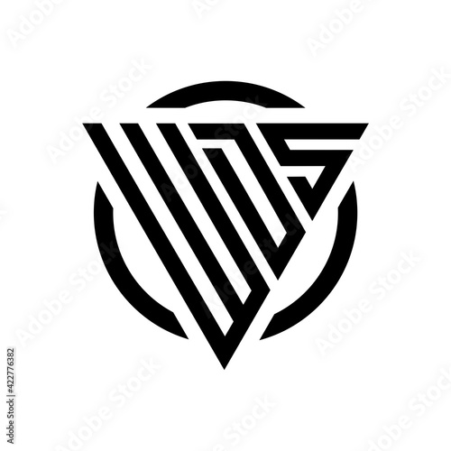 Initial letter WDS triangle monogram cool simple modern logo concept 