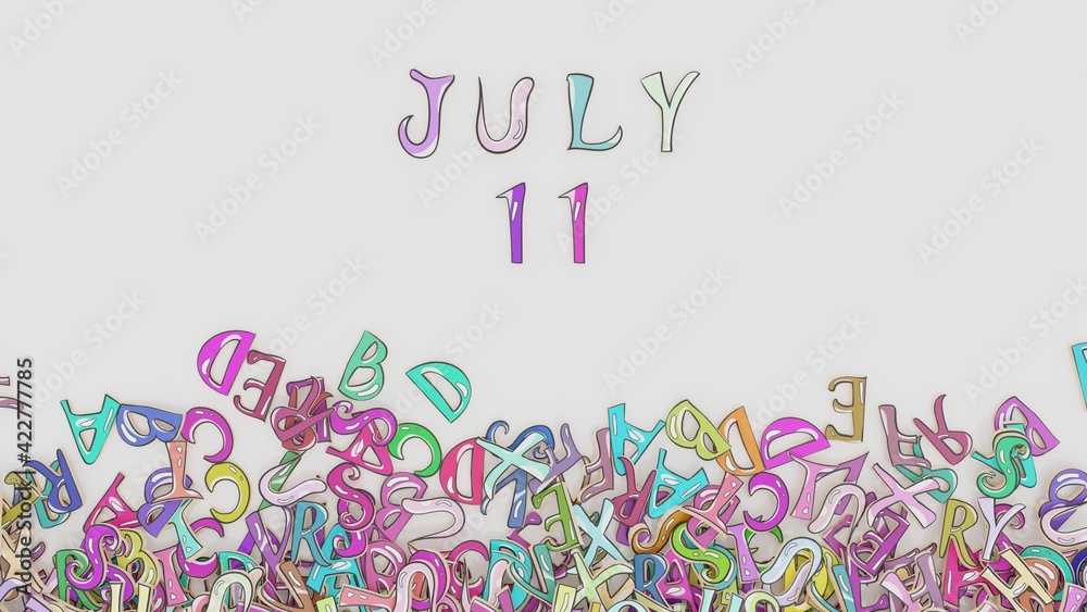 July 11 calendar puzzled month birthday schedule use