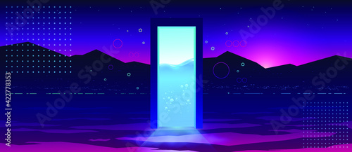Portal to another reality. Futuristic abstract background