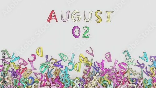 August 2 puzzled calendar monthly schedule birthday use