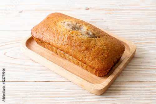 Homemade banana bread sliced