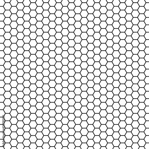 Hexagon Beehive Honeycomb black and white pattern seamless background banner vector.