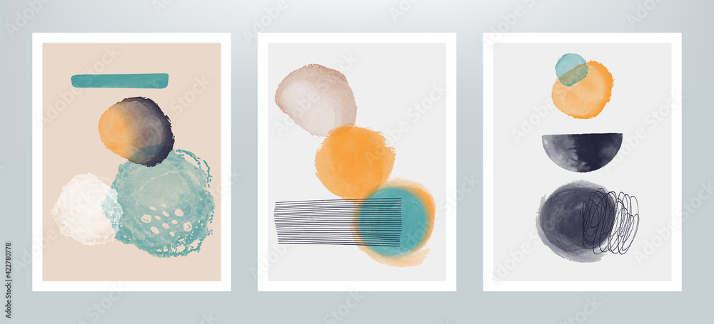 Сreative vector minimalist hand painted illustrations for cover design or wall decoration.	
