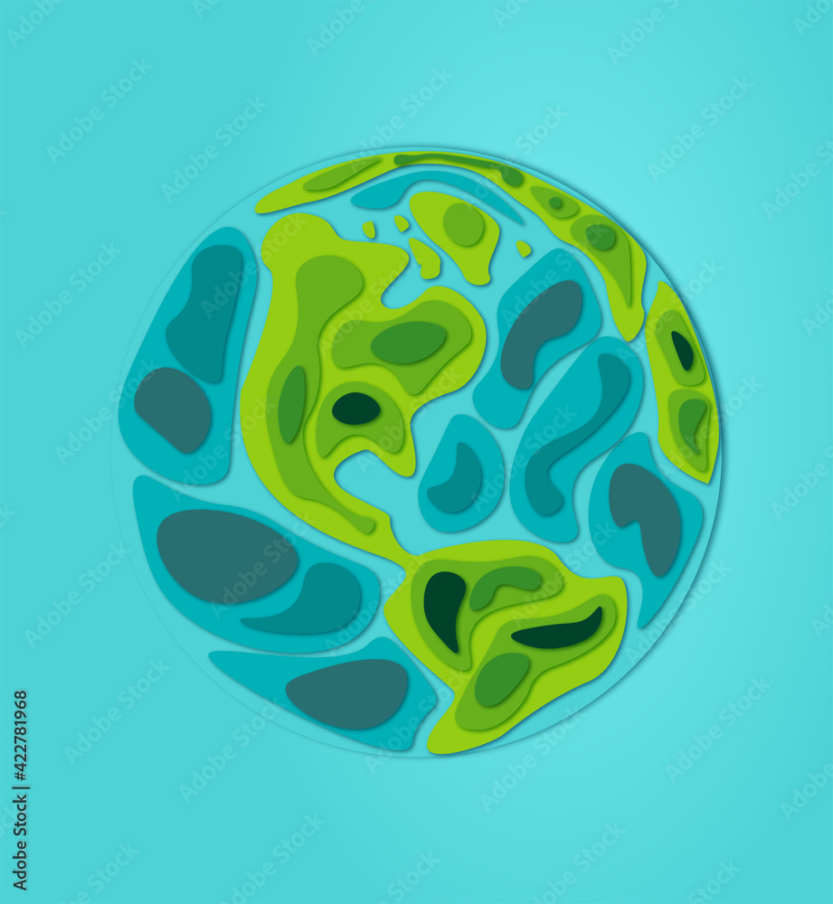 Obraz premium Planet earth in paper style. Vector illustration