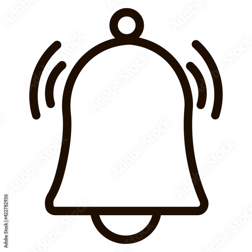 Bell icon design. Graphic ringing bell on a white background. Vector