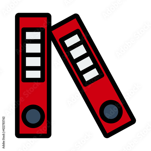 Icon Of Folders With Clip