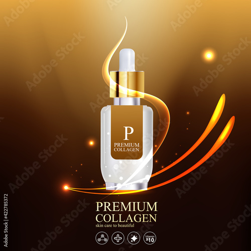 Collagen and Serum Skin Care Product Background Concept Cosmetic for Skin.