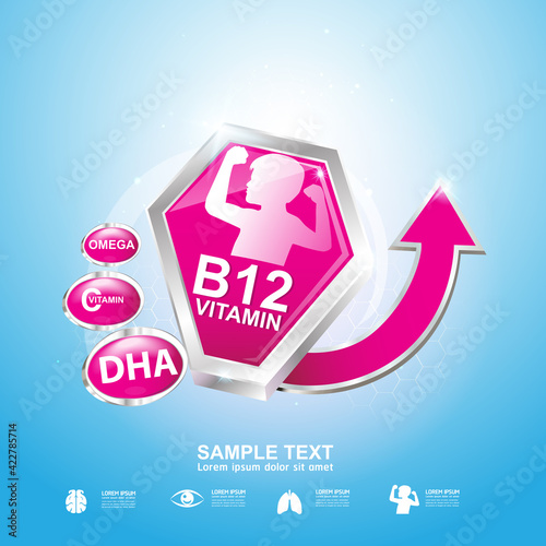 Omega Vitamin and Nutrients Logo for Products Template