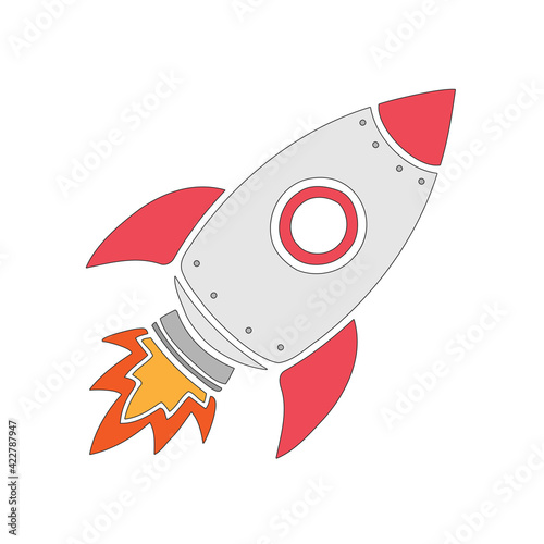 Vektor Rakete gemalt in rot - Zukunft / Motivation / Startup / Anfang / Ziel / Vision