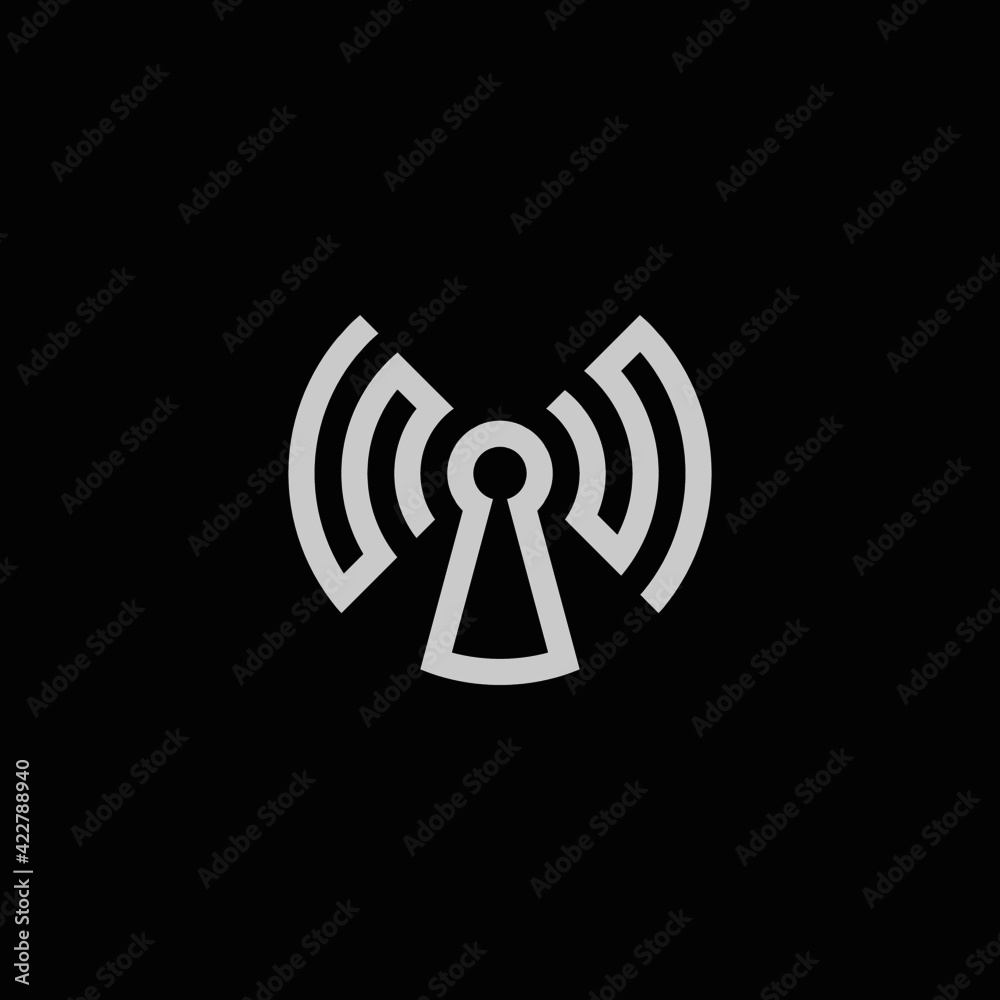 Simple And Modern Keyhole Signal Logo, Suitable For Companies In The Network Or Security Field. Simple And Modern Keyhole Signal Logo, Suitable For Companies In The Network Or Security Field.