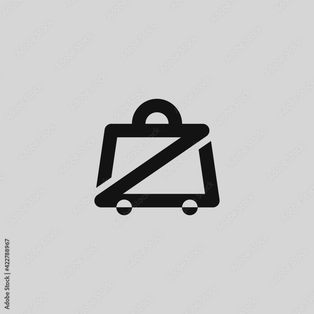 Combined z letter logo with shopping cart icon, perfect for marketplace companies Combined z letter logo with shopping cart icon, perfect for marketplace companies
