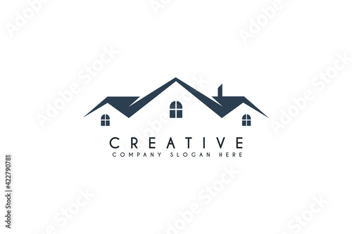 simple modern home, house or real estate logo design vector illustration