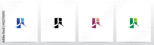 Propeller On Letter Logo Design F