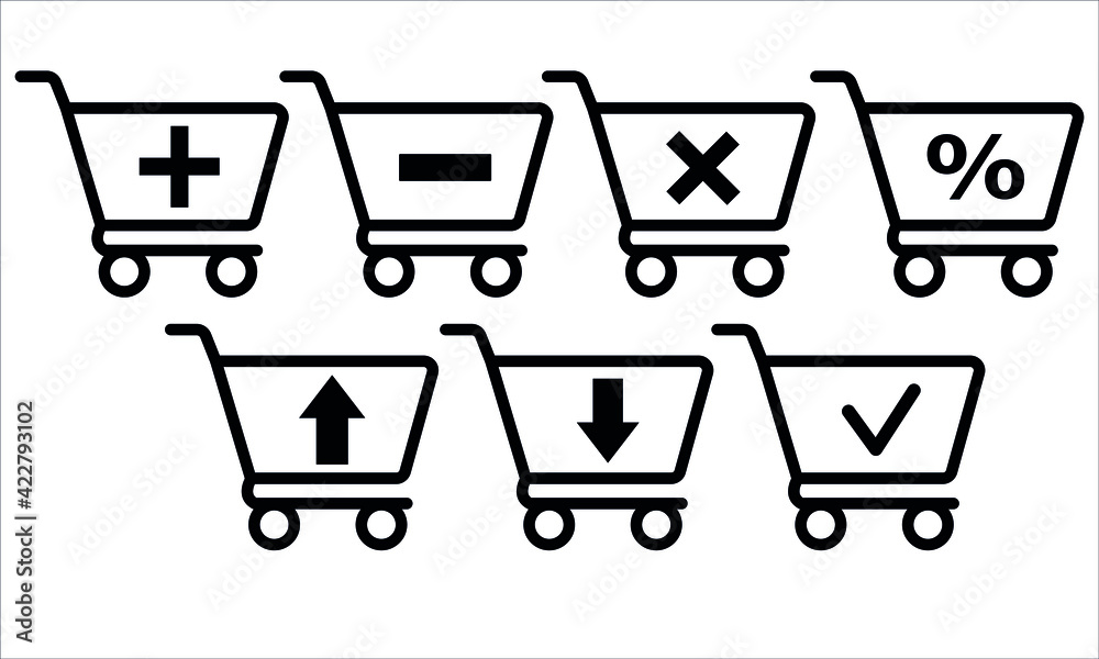 shopping cart icon set shopping cart icon set