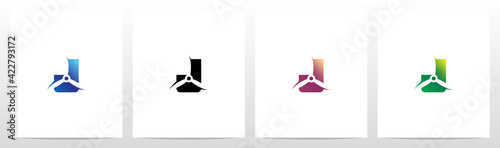 Propeller On Letter Logo Design J