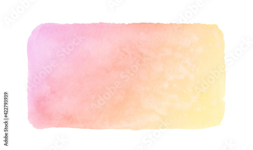 Watercolor pink yellow abstract painting
