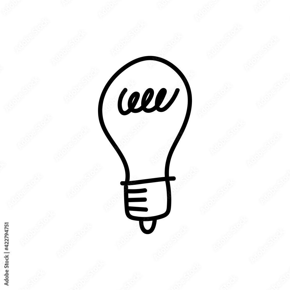 Idea symbol doodle. Electric lamp vector illustration. Light bulb. Idea symbol doodle. Electric lamp vector illustration. Light bulb.