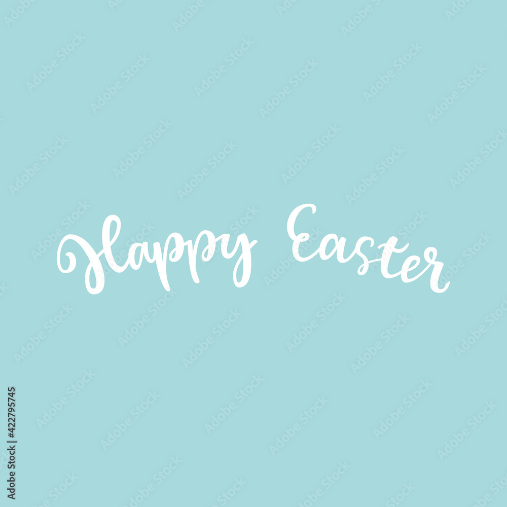 Happy Easter vector calligraphy text. Hand drawn lettering poster for Easter.