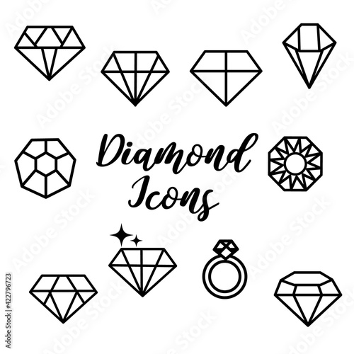 Vector diamonds icons set