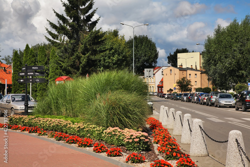 Central park in Nowy Dwor Gdanski. Poland photo