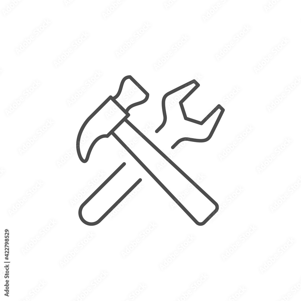 Repair tools line outline icon