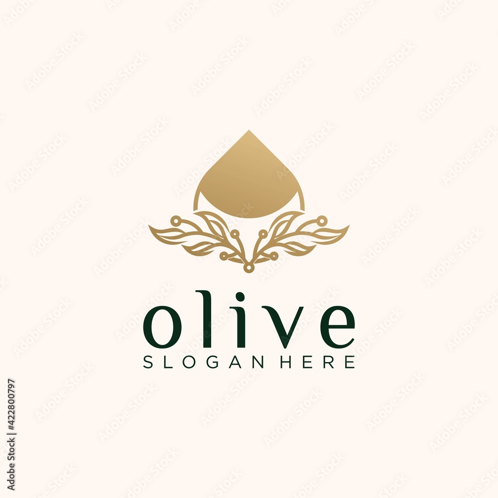 Obraz premium Set creative olive oil logo template