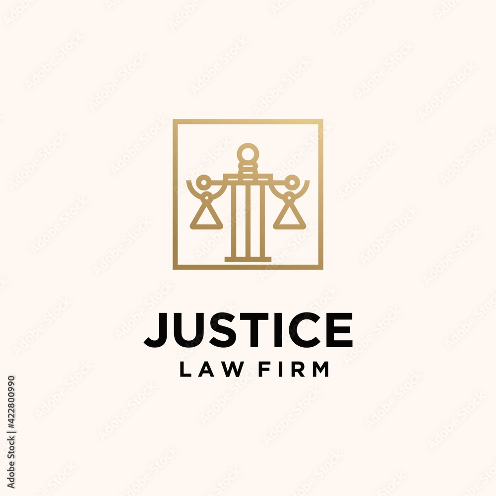 Justice law firm logo with gold color, firm, law, justice Justice law firm logo with gold color, firm, law, justice
