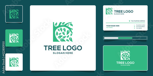 Tree of life logo design with business card