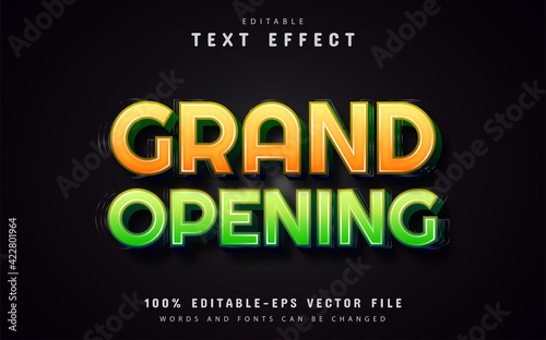 Grand opening text effects