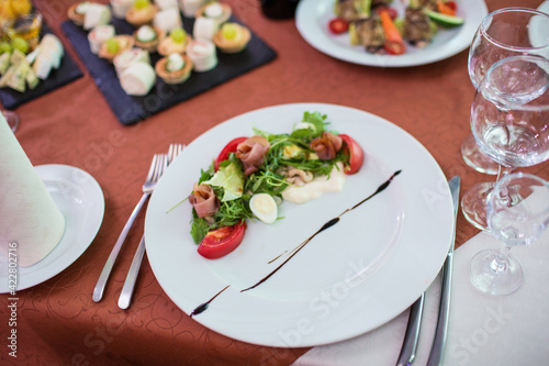 delicious canapes and snacks on the table