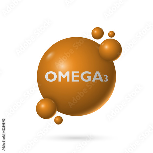 Omega 3 natural essence capsule, medicine and health, vector illustration