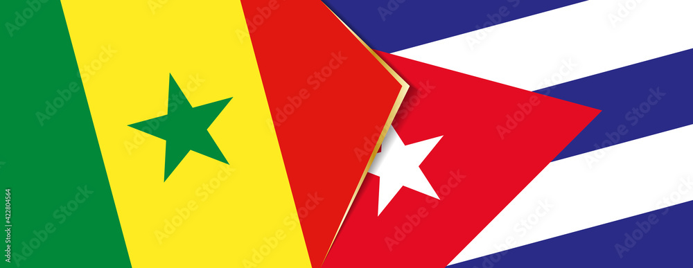 Senegal and Cuba flags, two vector flags. Senegal and Cuba flags, two vector flags.