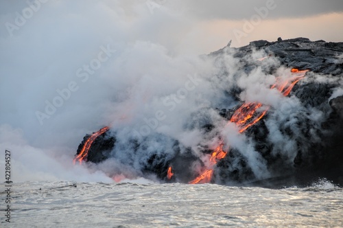 Coulées de lave du volcan Kilauea à Hawaii © Tanguy de Saint Cyr