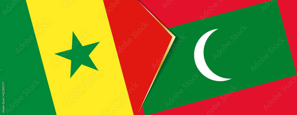 Senegal and Maldives flags, two vector flags. Senegal and Maldives flags, two vector flags.