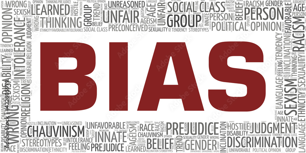 Bias vector illustration word cloud isolated on a white background.