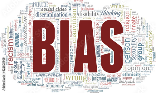 Bias vector illustration word cloud isolated on a white background. photo